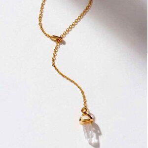 Prism Point Lariat- Clear Quartz